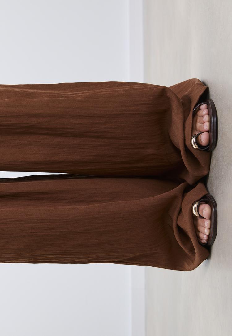 flowing textured trousers with darts