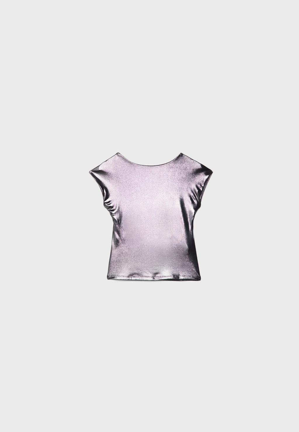 T-shirt métallisé dos nu