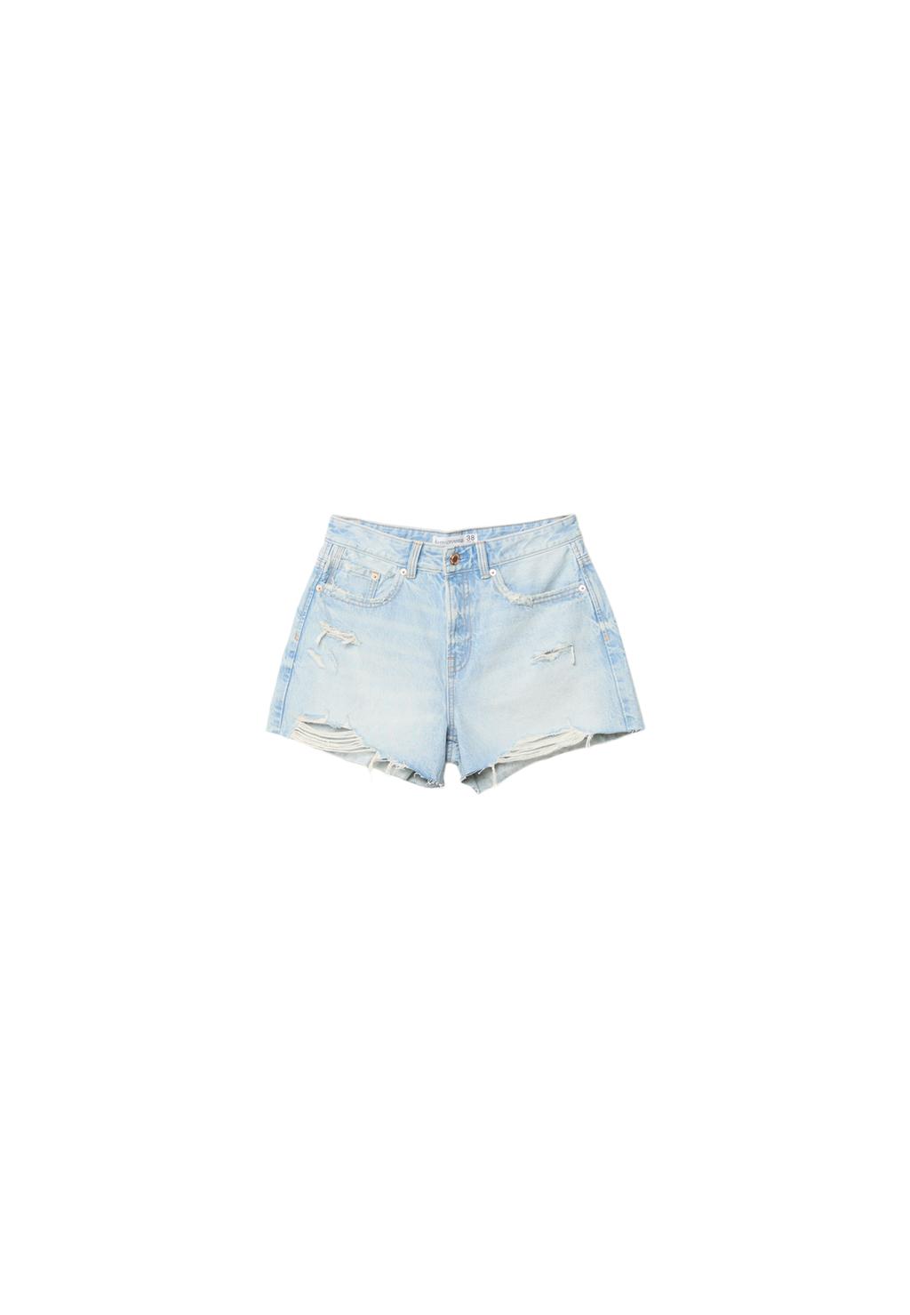 D75 Ripped denim shorts
