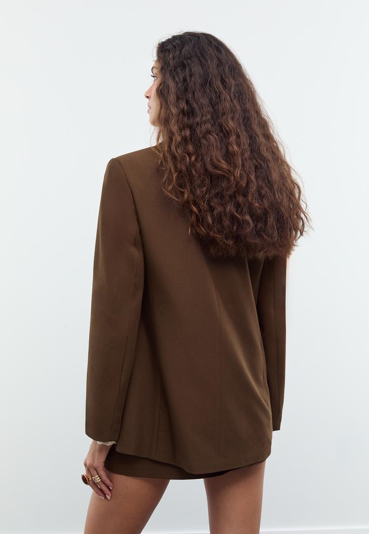 blazer cruzado com botoes