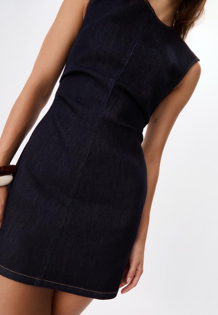 vestido corto denim