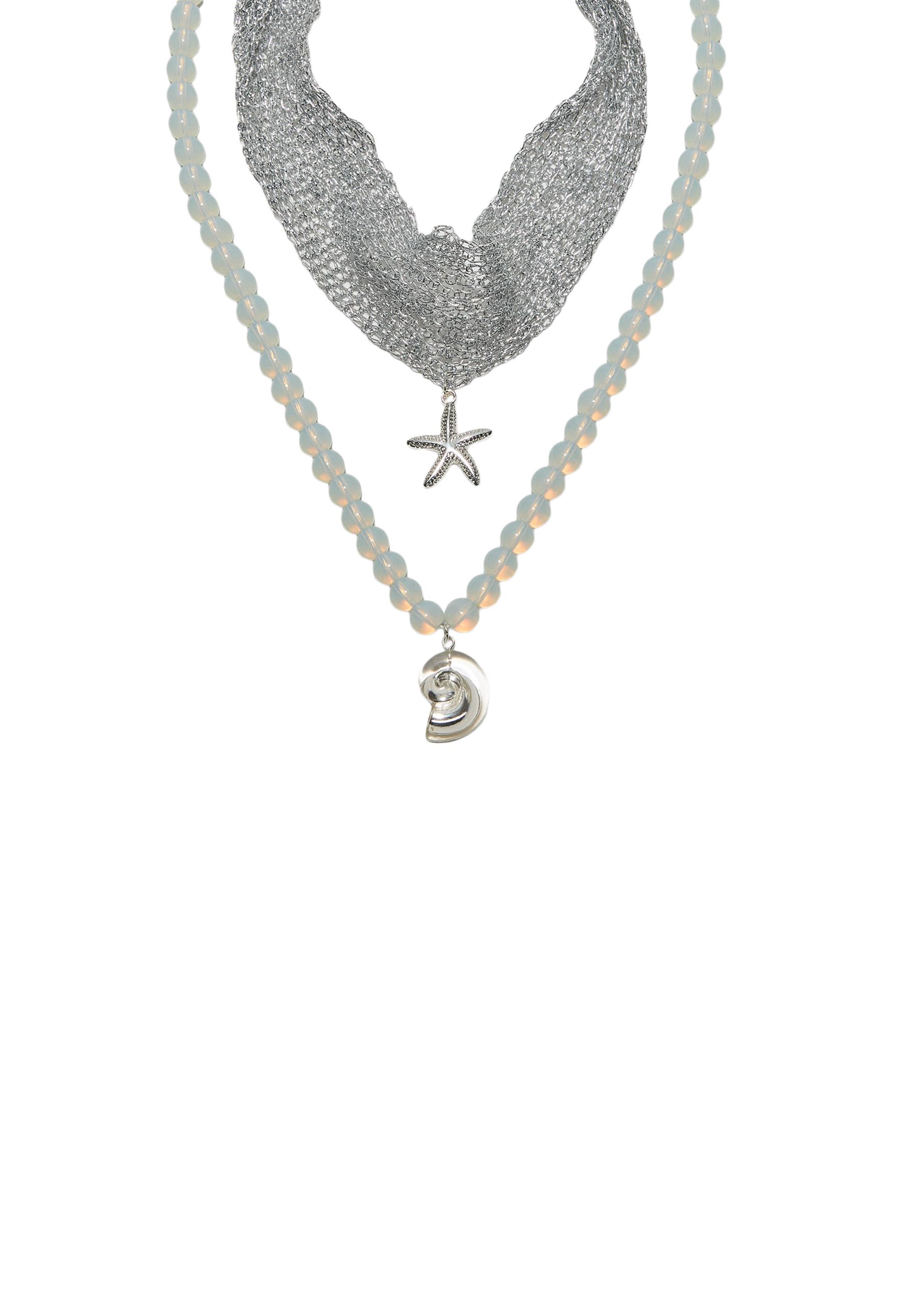 Set of 2 sea charm necklaces — Grey