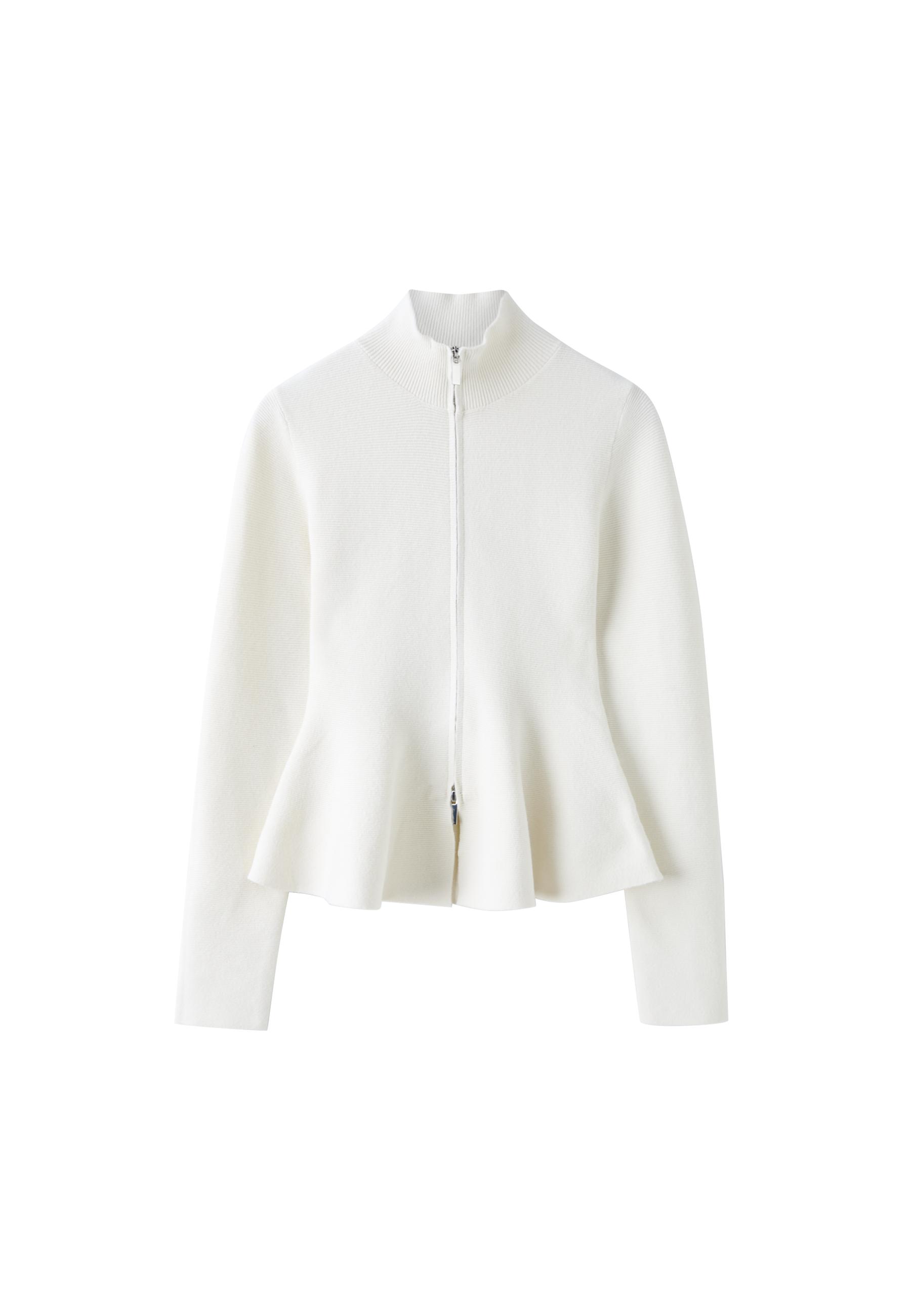 Peplum knit sweater — Ice