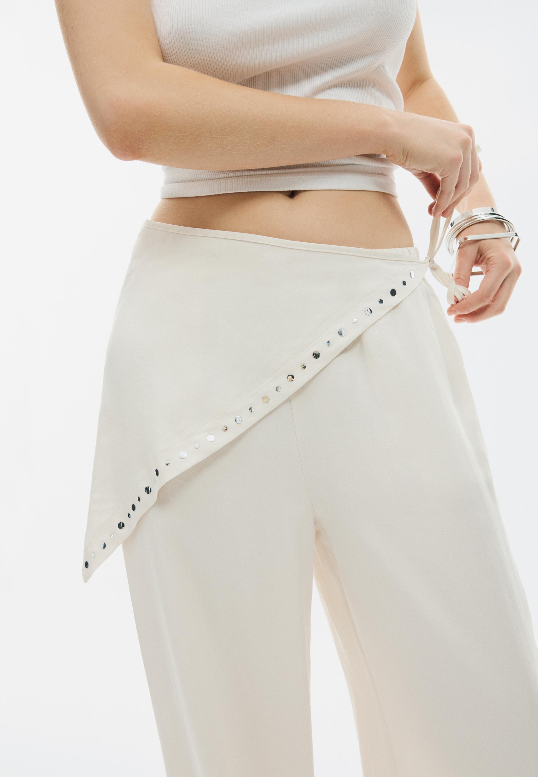 Lyocell scarf trousers — Ecru