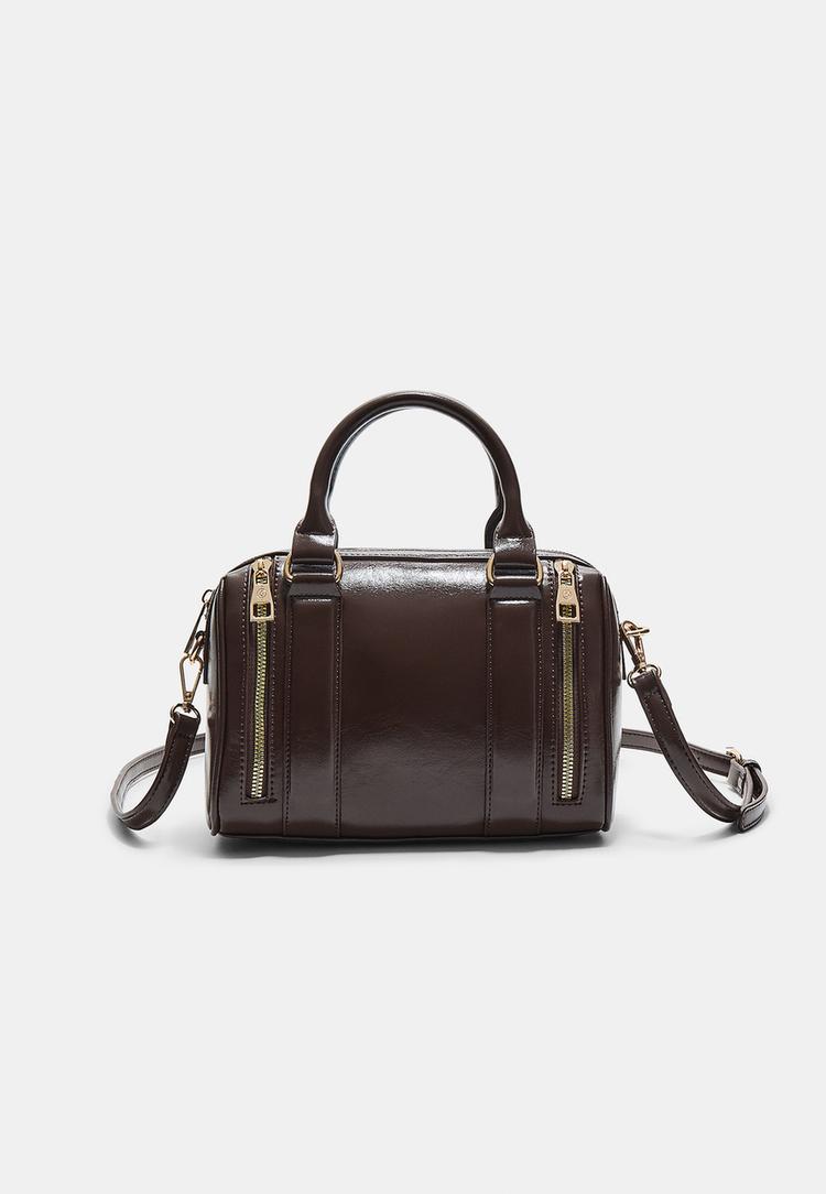 leather effect bag with zips