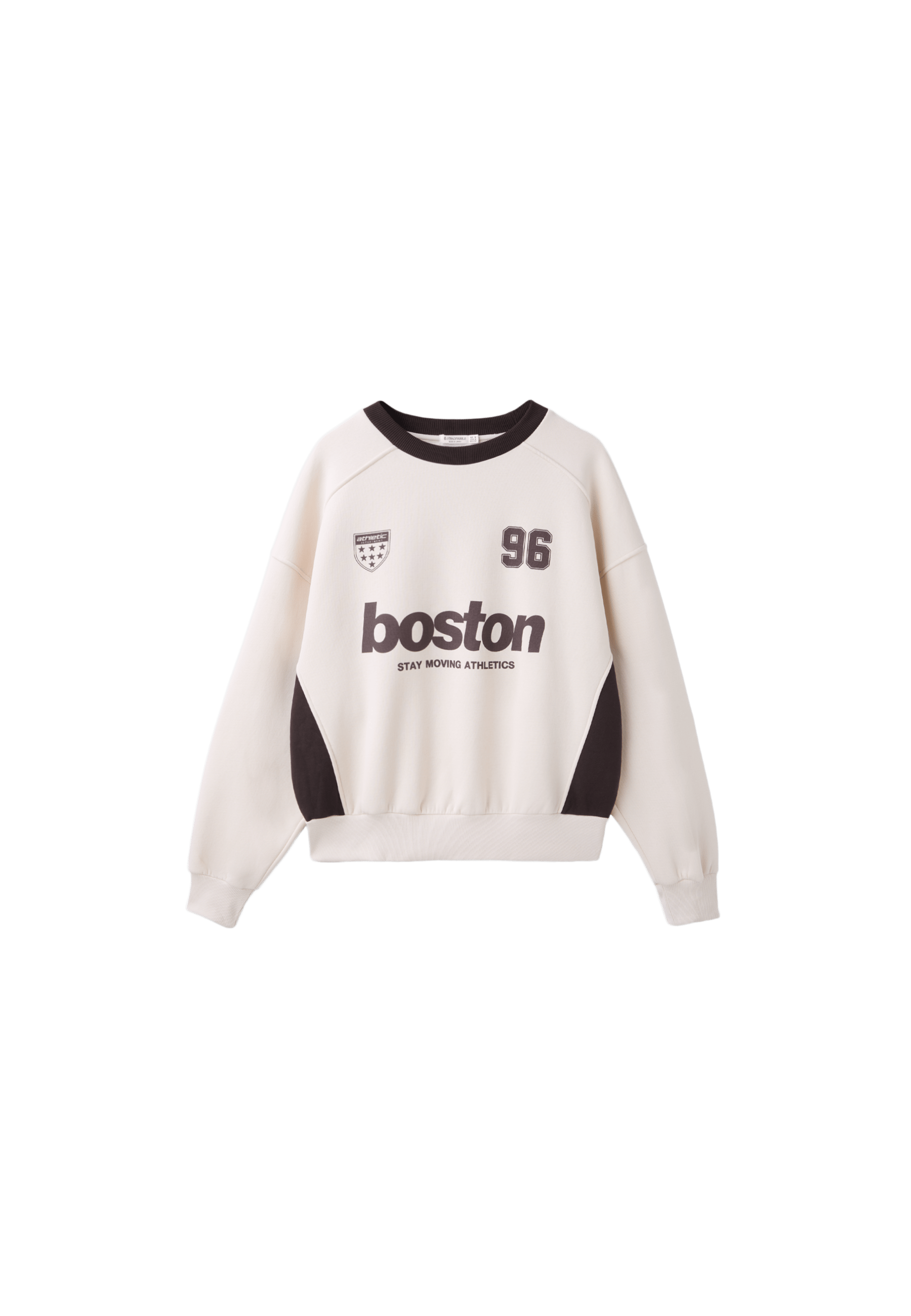 Contrast collar sweatshirt — Ecru