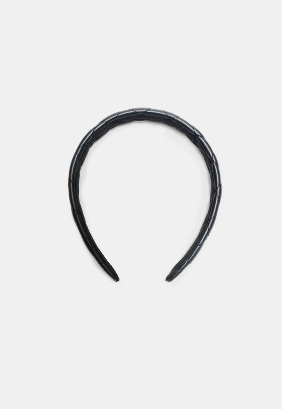 Stradivarius Rigid Topstitched Headband Black Os