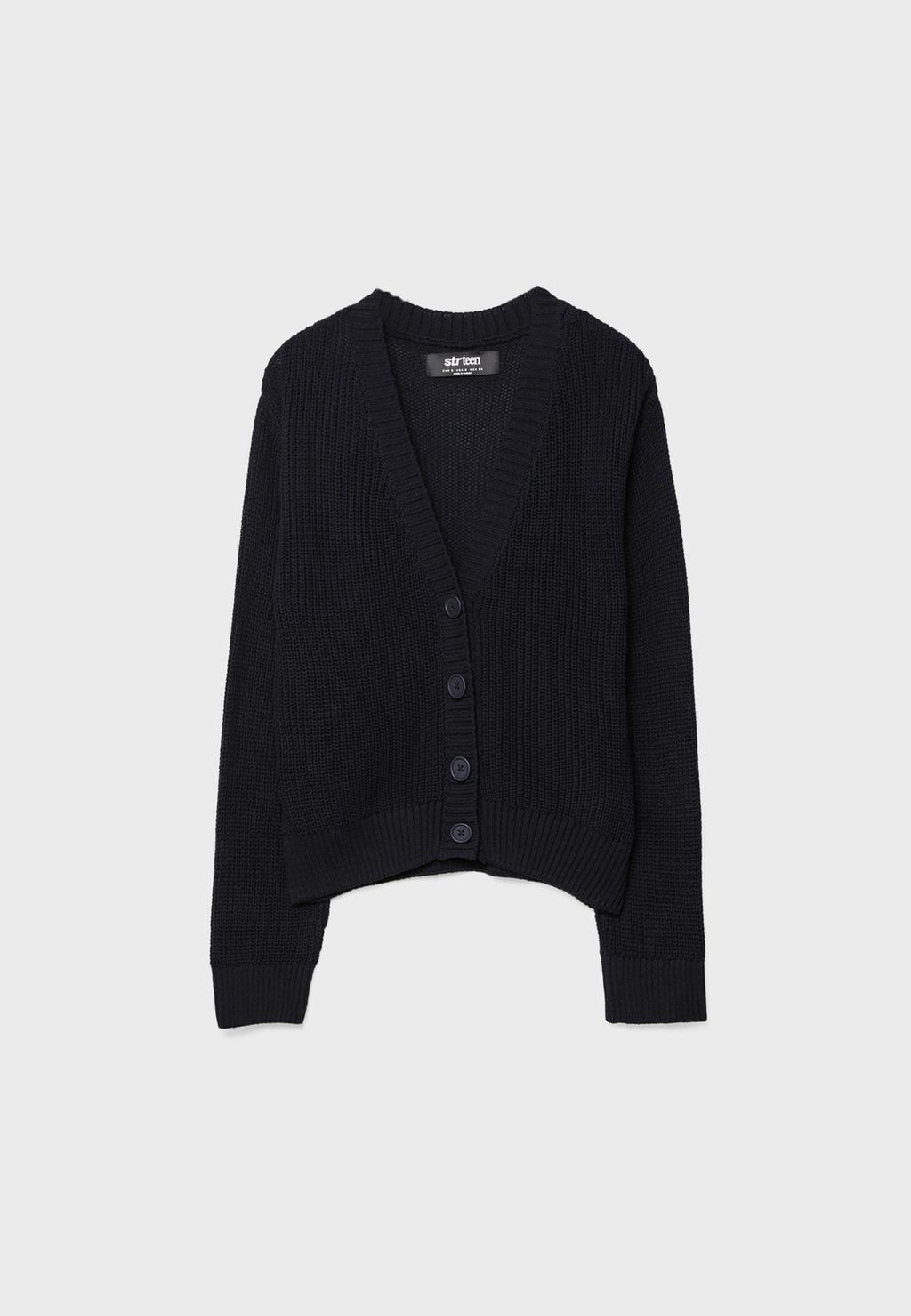 Button-up knit cardigan
