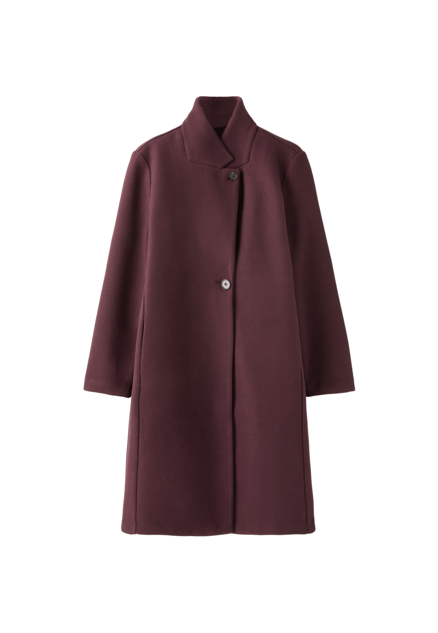 Straight soft-touch coat — Purple