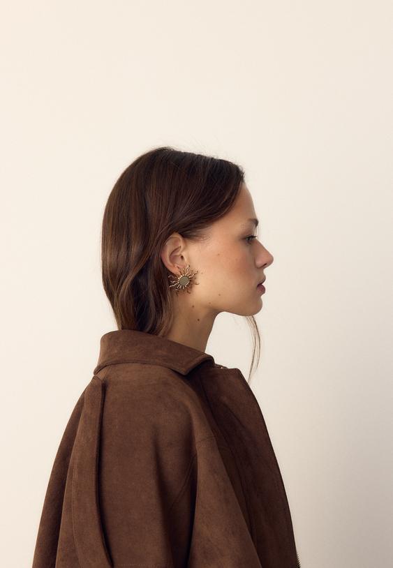 pendientes sol efecto espejo