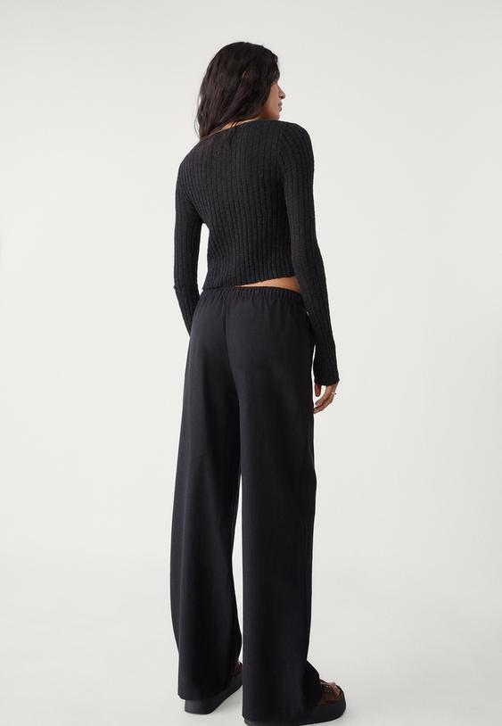 Keten karışımlı bağcıklı pantolon_5