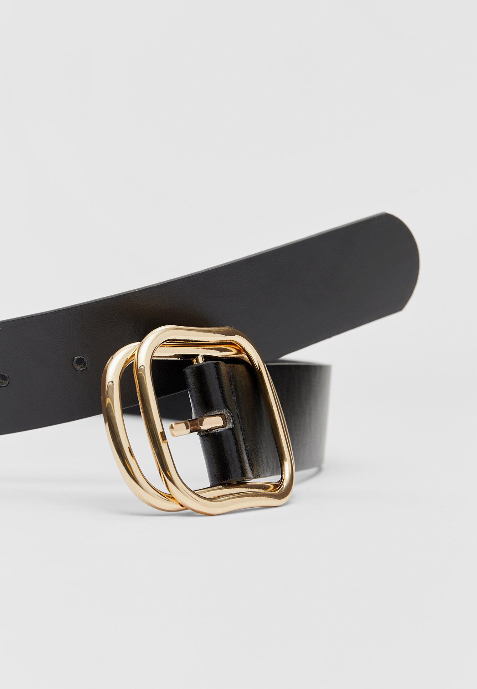 Belt with superimposed buckle — Black