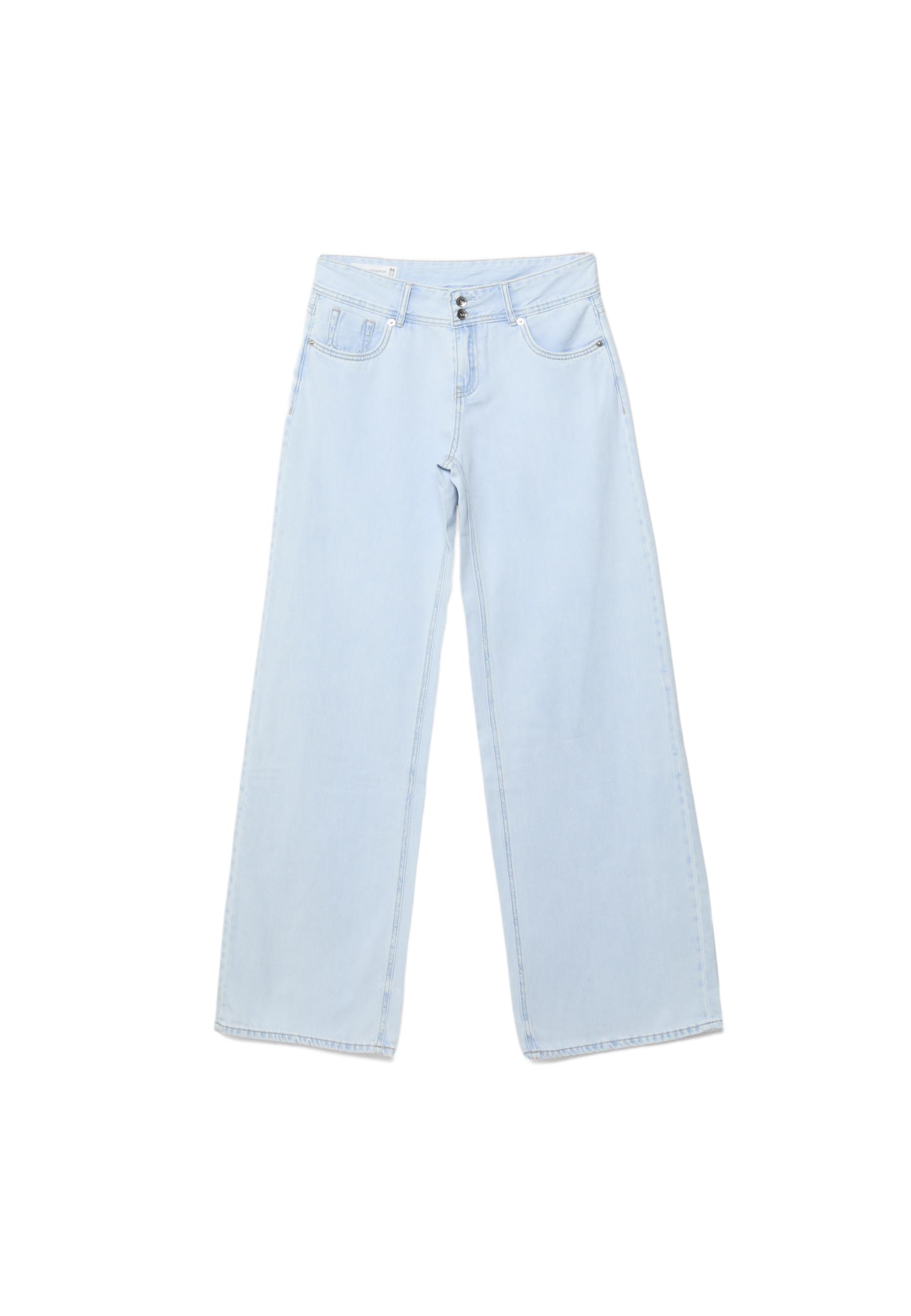 Low-rise double-button jeans — LIGHT BLEACH