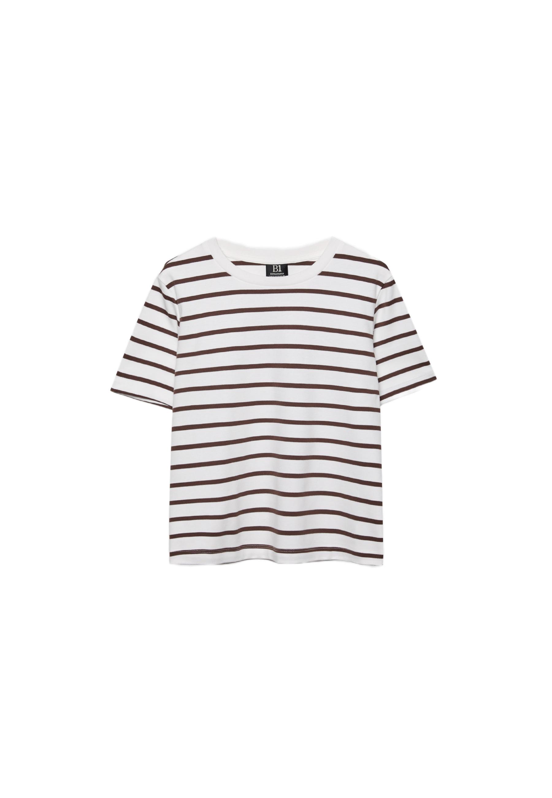 Kısa kollu çizgili t-shirt