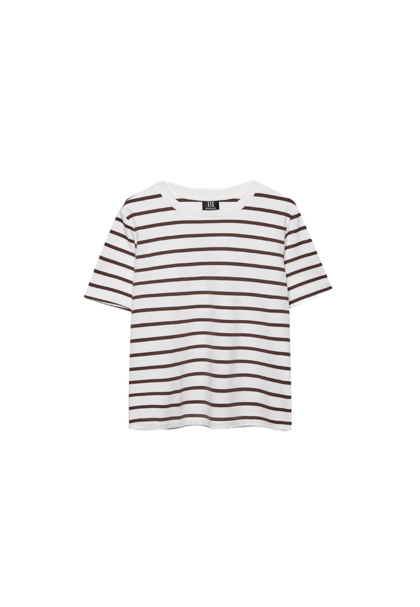 Çizgili, heavy weight, regular fit basic tişört - Görsel 22