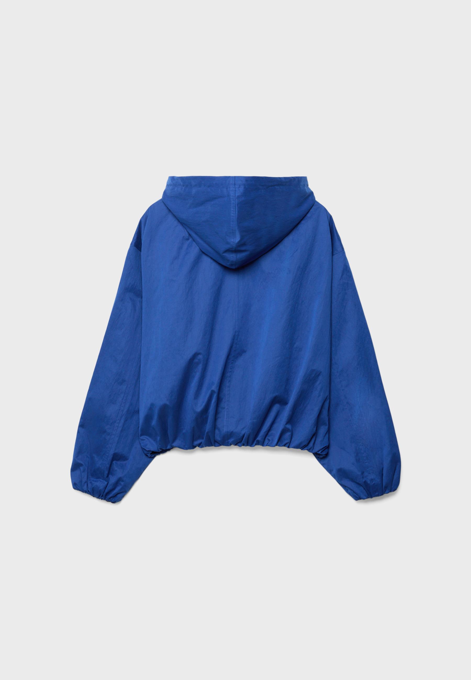 Nylon hooded jacket — Electric blue