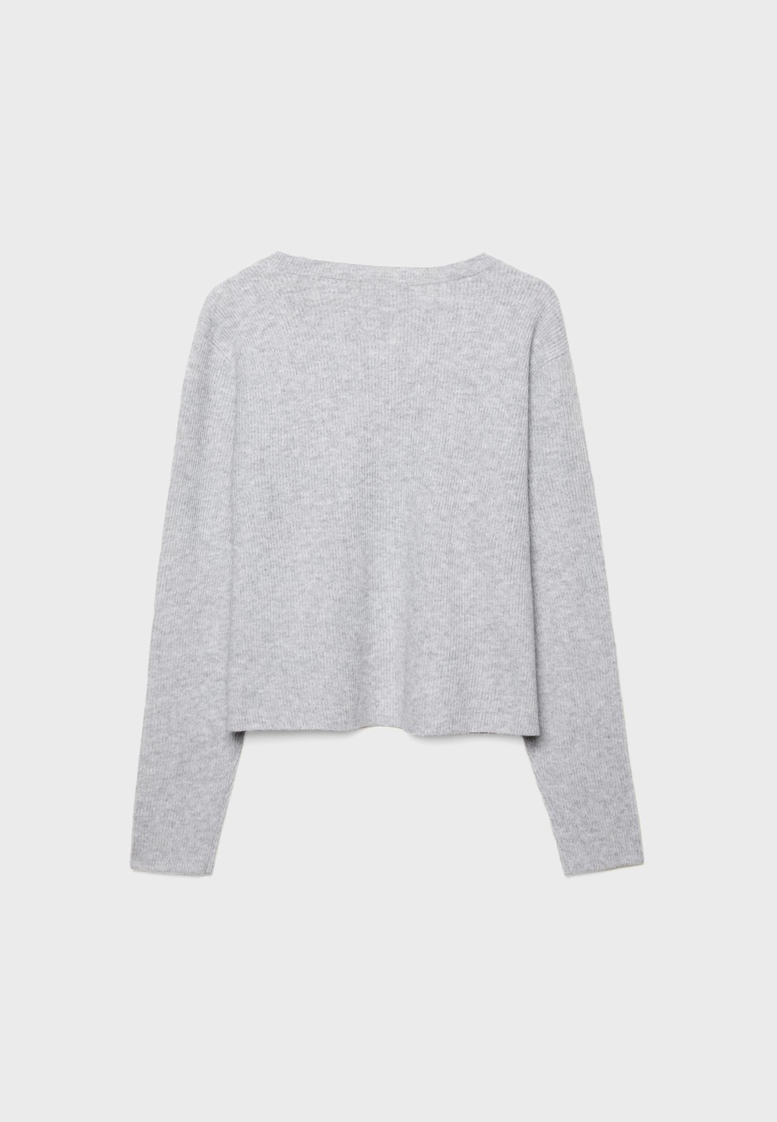 Ribbed knit cardigan with buttons - Women's fashion