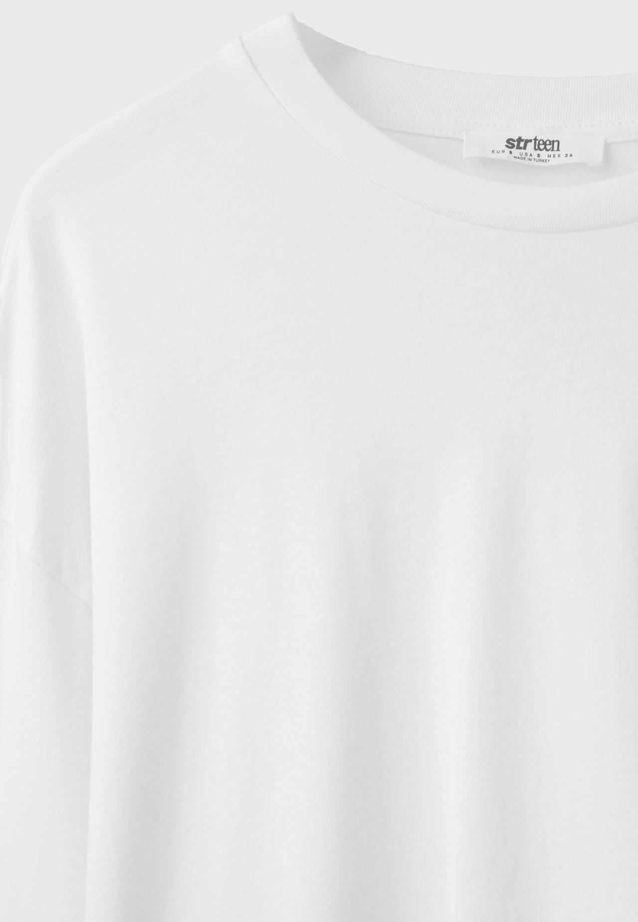 Boxy long sleeve T-shirt — White