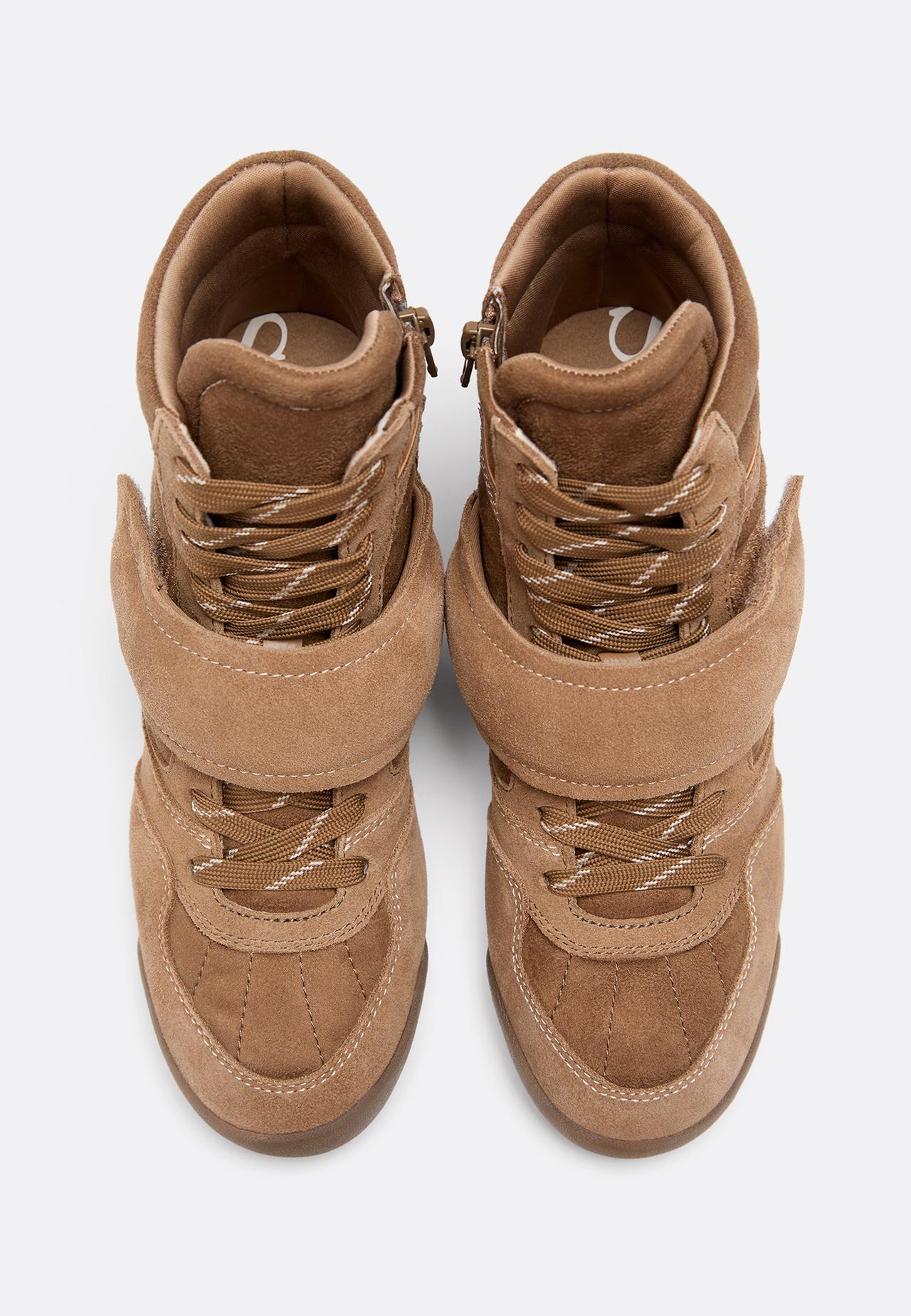 Trainers with hidden wedge — BEIGE