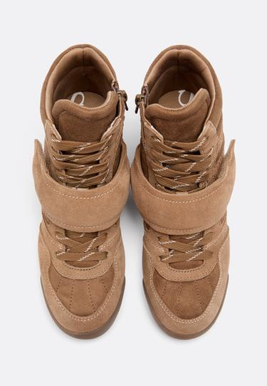 Trainers with hidden wedge — BEIGE 7