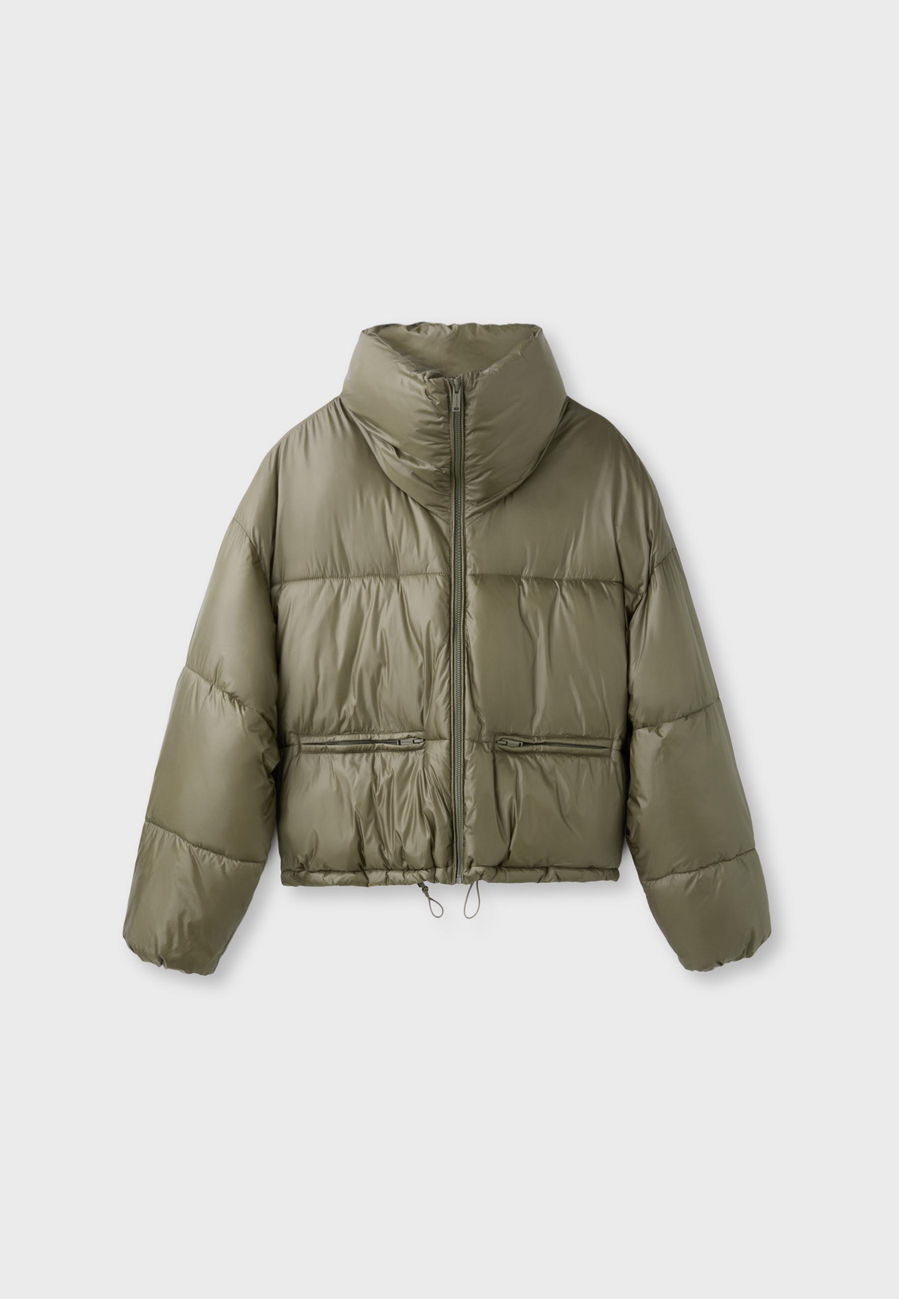Stradivarius Parlak dik yaka crop şişme ceket görsel 6