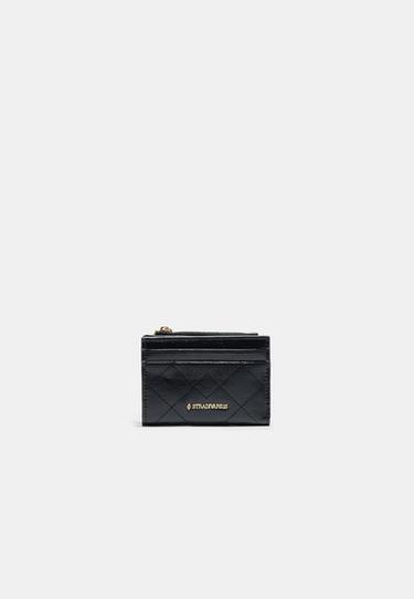 Stitched card holder purse — Black 1