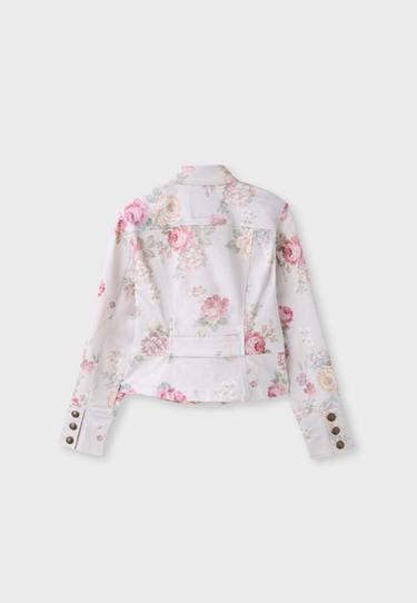 Floral print buttoned jacket — Ecru 8