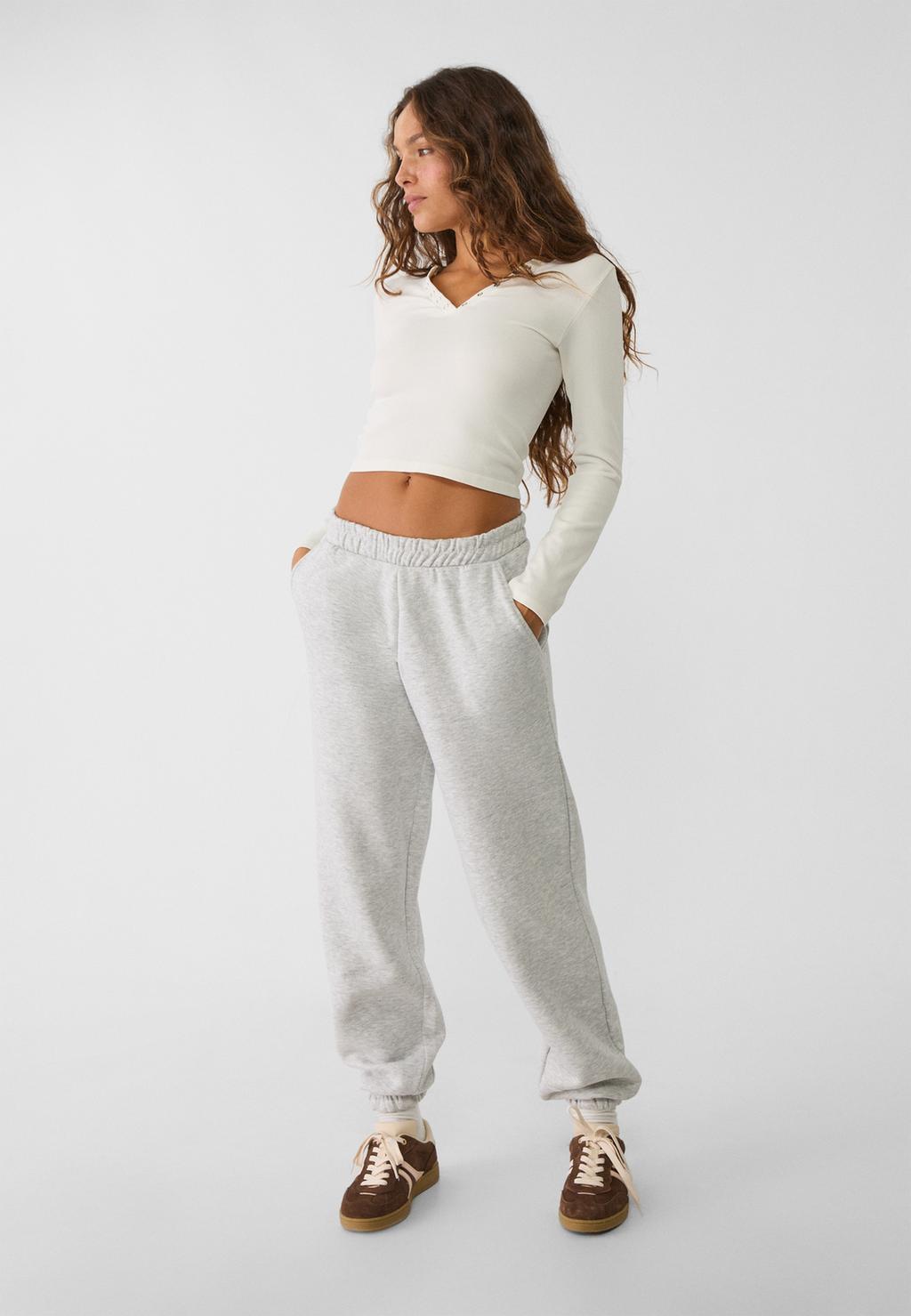 Pantalon jogger en molleton boyfriend