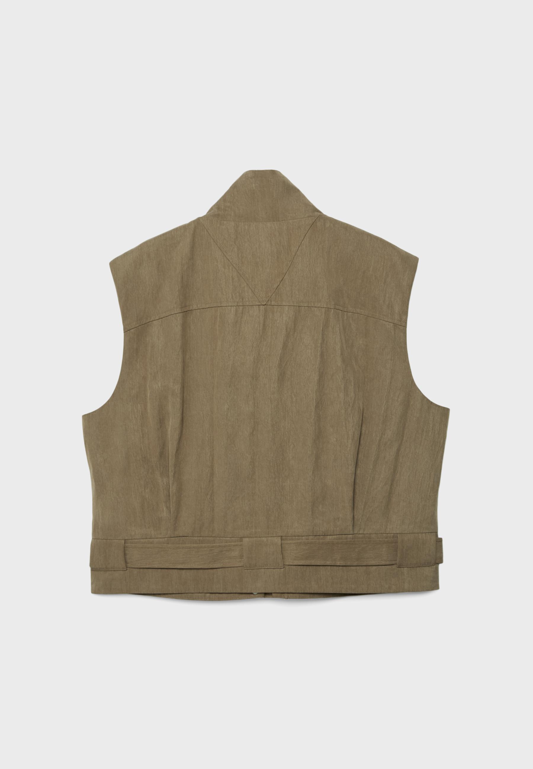 Flowing utility waistcoat — Tan