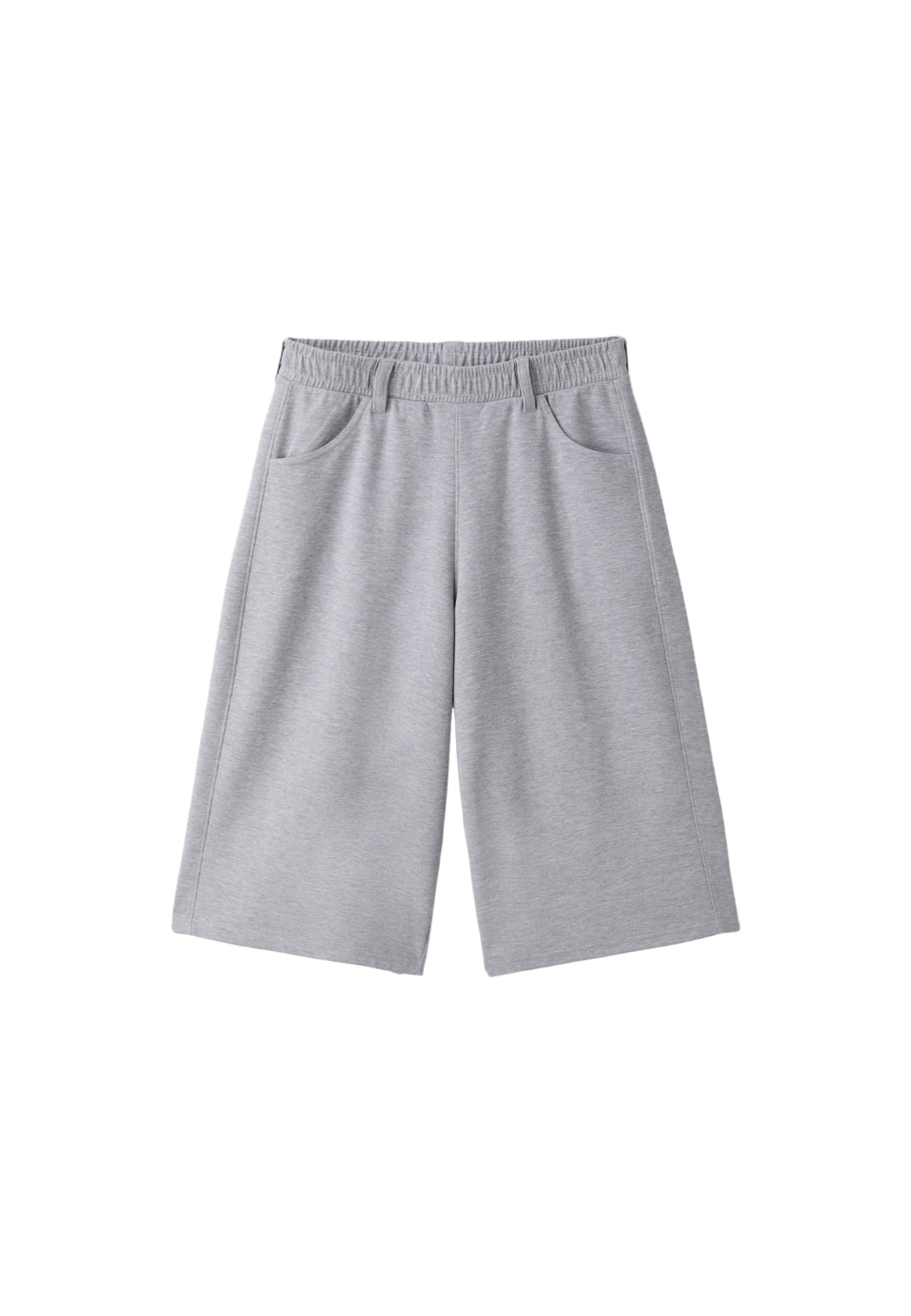Fleece Bermuda shorts — Grey melange