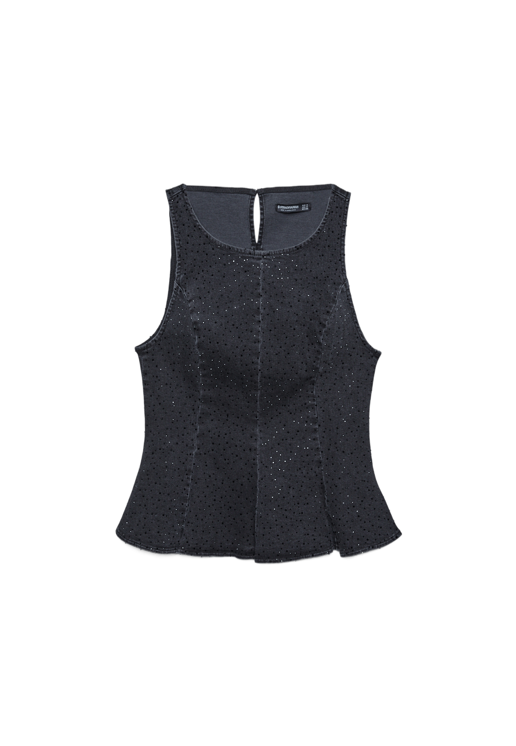 Parlak denim peplum top - Görsel 15