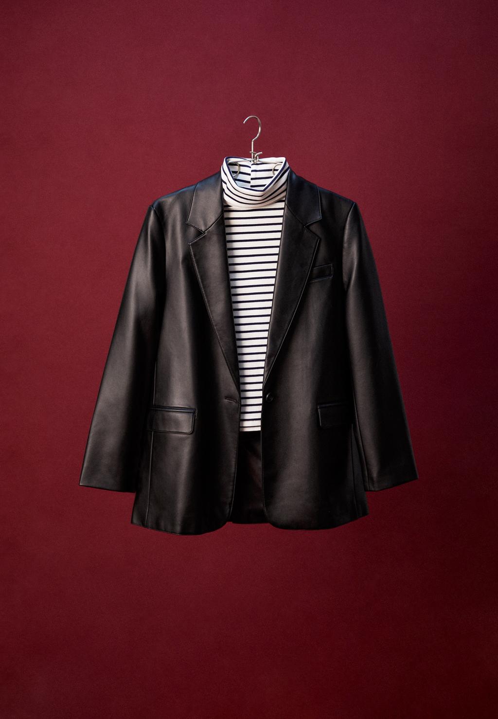 Americana regular fit efecto piel