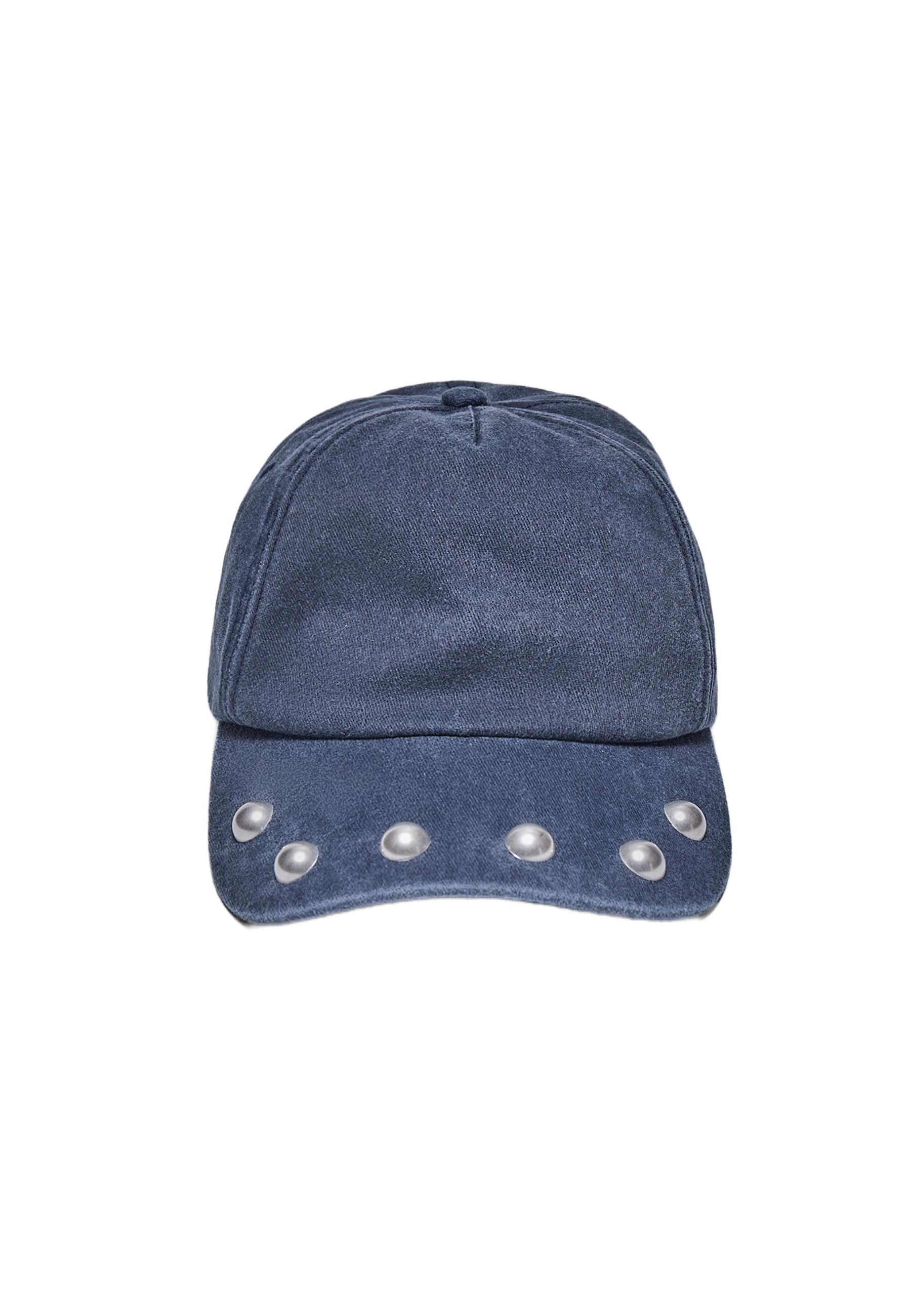 Washed studded cap — Blue