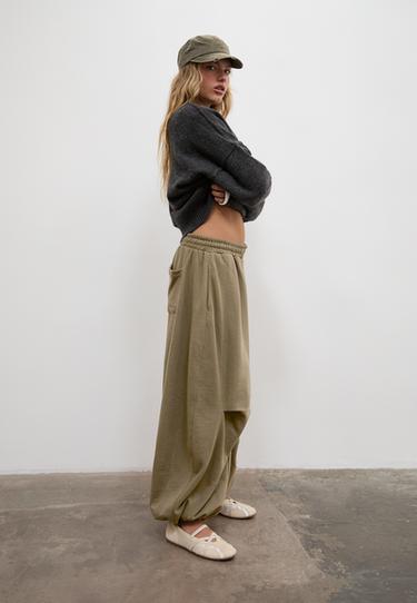 Balloon jogger trousers with stoppers — Khaki 6