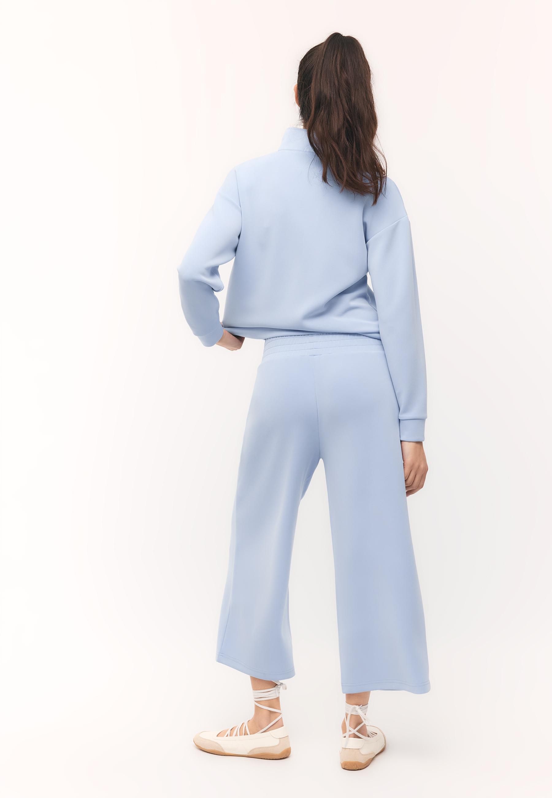 Soft-touch culottes — Sky blue