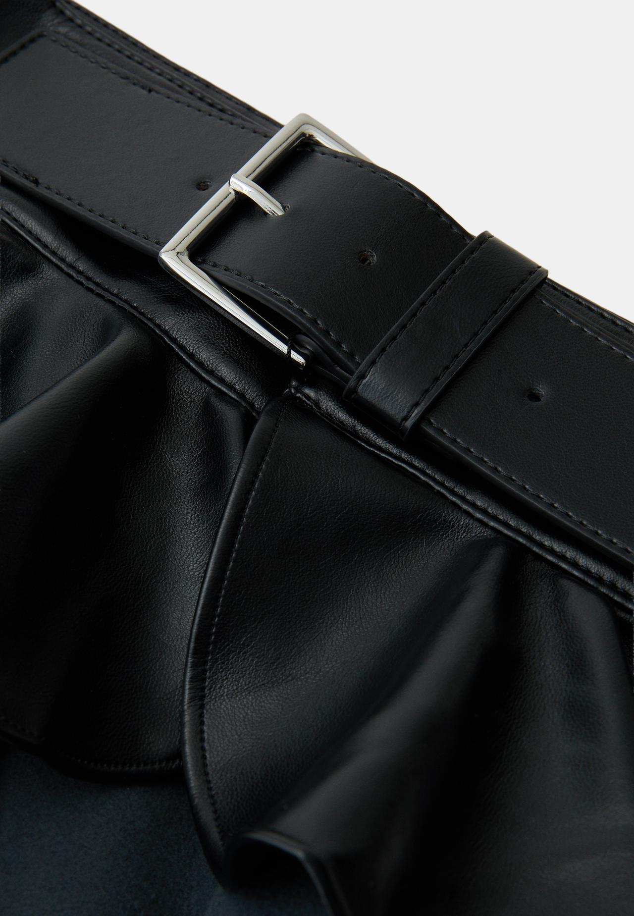 Leather effect skirt belt — Black