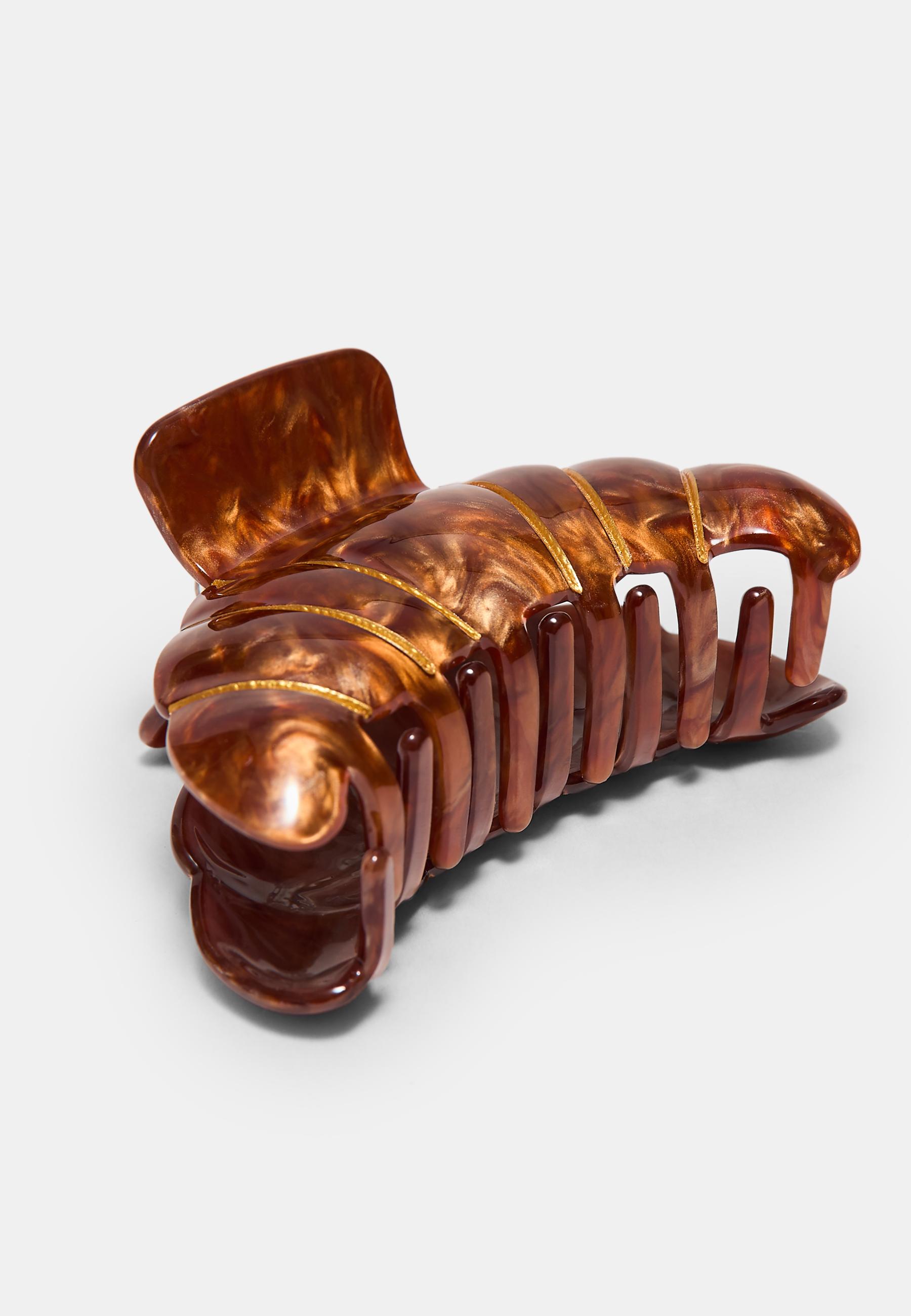 Croissant hair clip — Brown