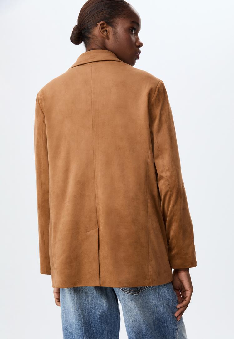faux suede blazer