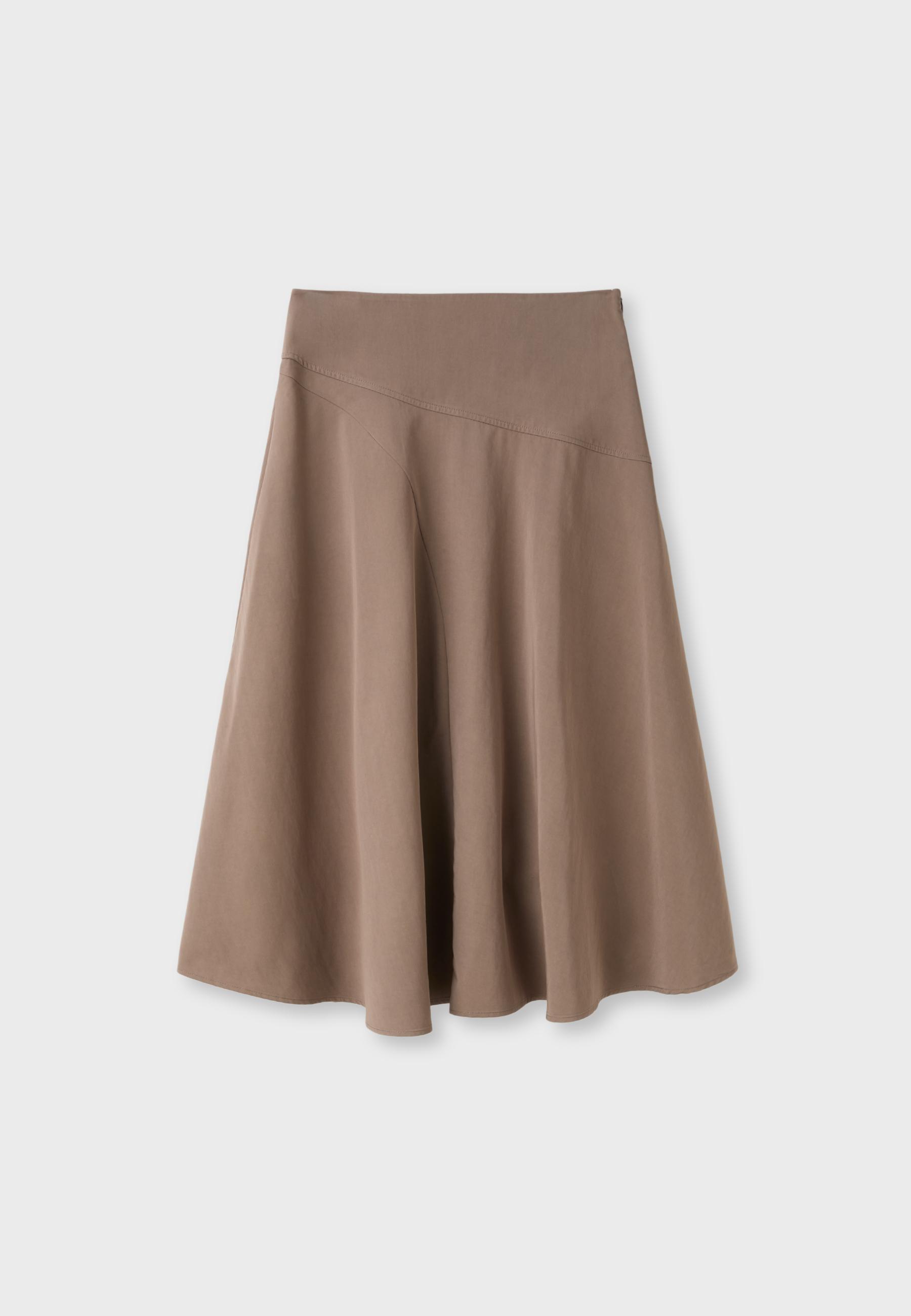 Layered midi skirt — Stone