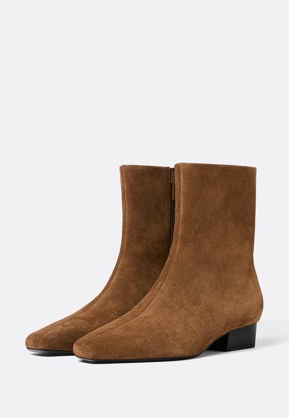 flat leather ankle boots