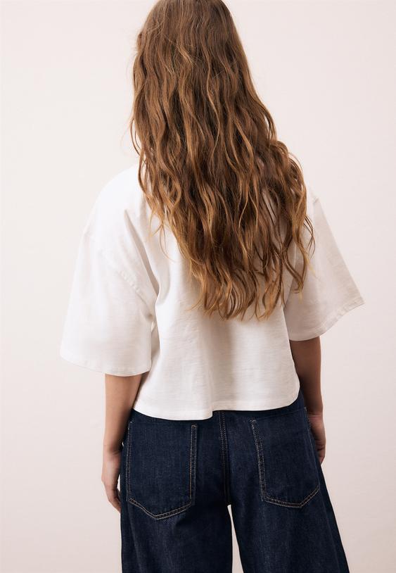 Stradivarius Kewpie Short Sleeve T-Shirt White L