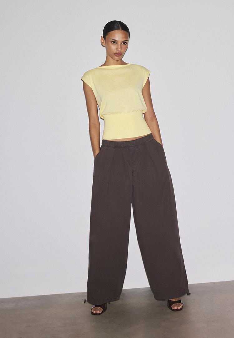 kusaklı triko crop top