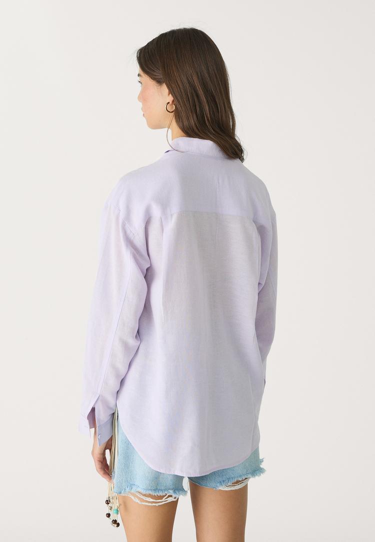 camisa fluida con lino