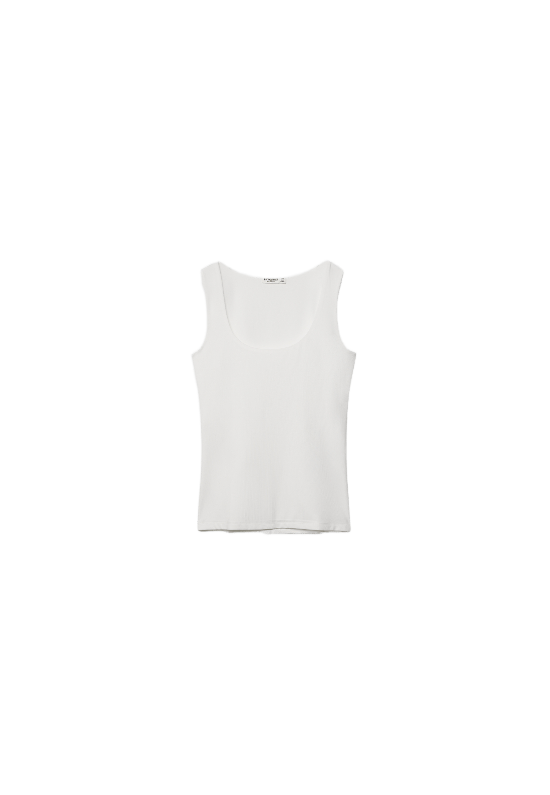 Polyamide wide-strap T-shirt — Ecru