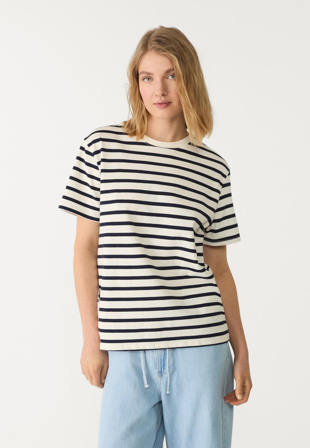 Basic heavy weight striped boxy fit T-shirt