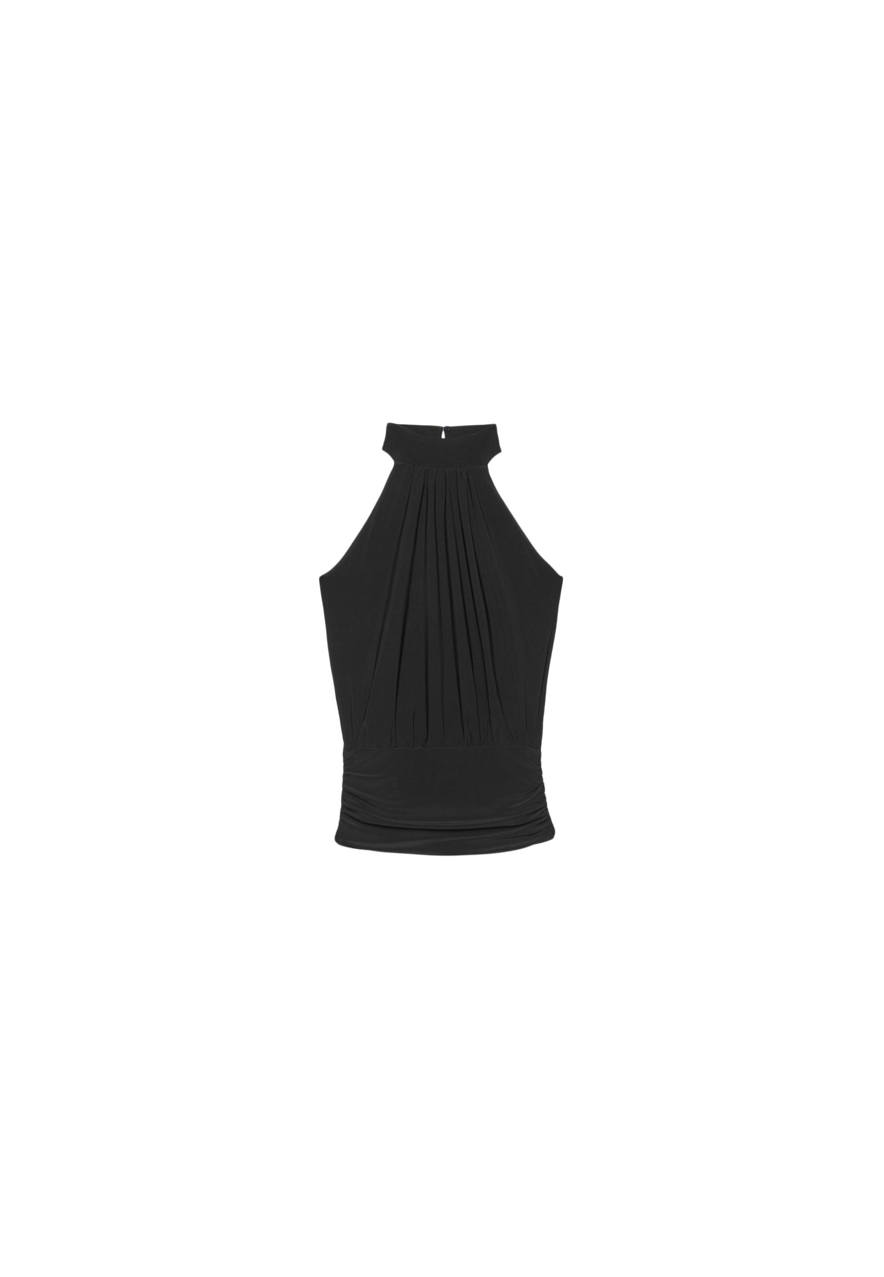 Puff-effect halter top — Black