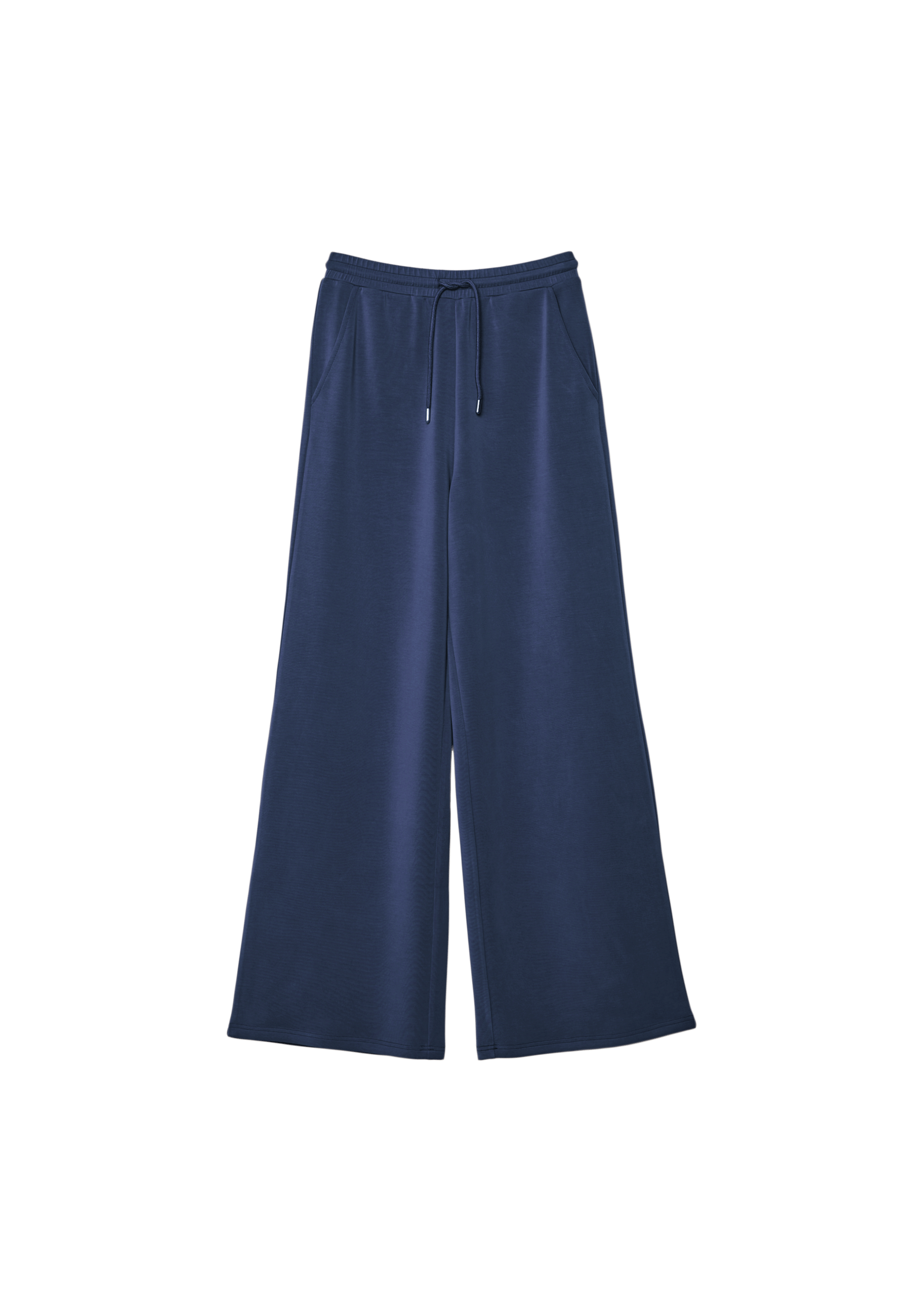 Soft-touch palazzo joggers — Dark blue