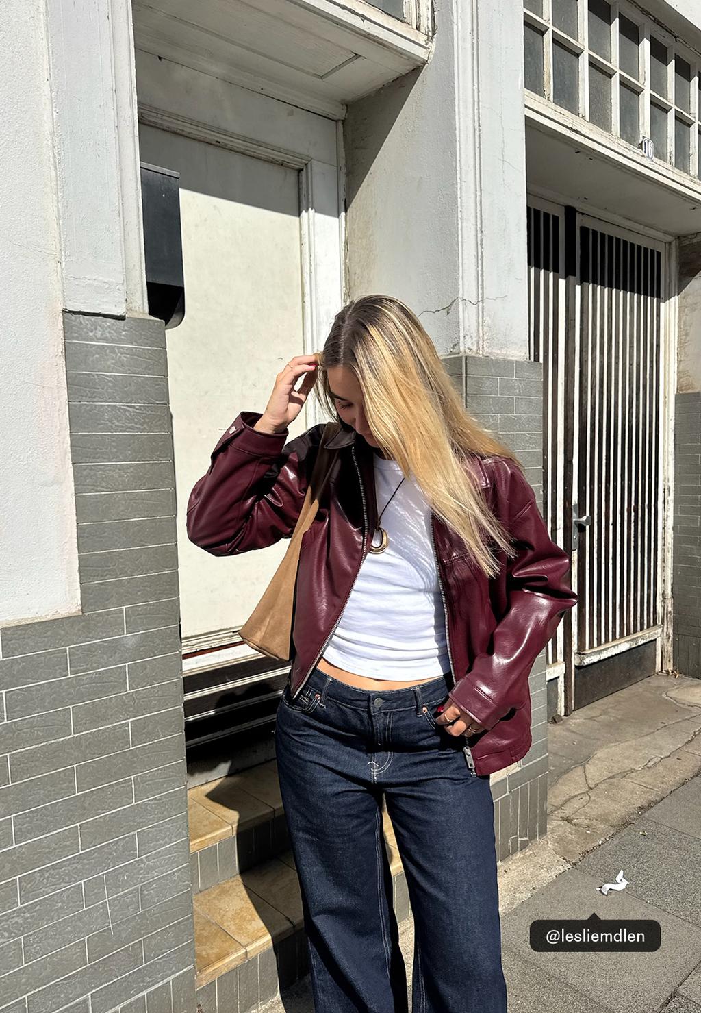 Cazadora oversize efecto piel