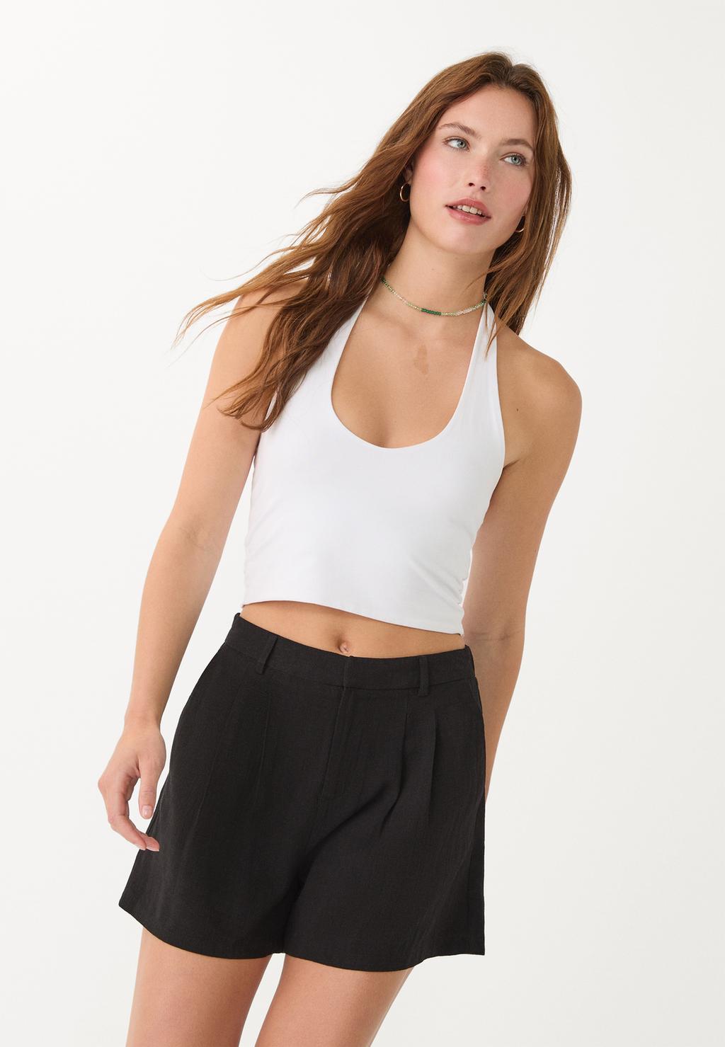 Flowing linen blend shorts