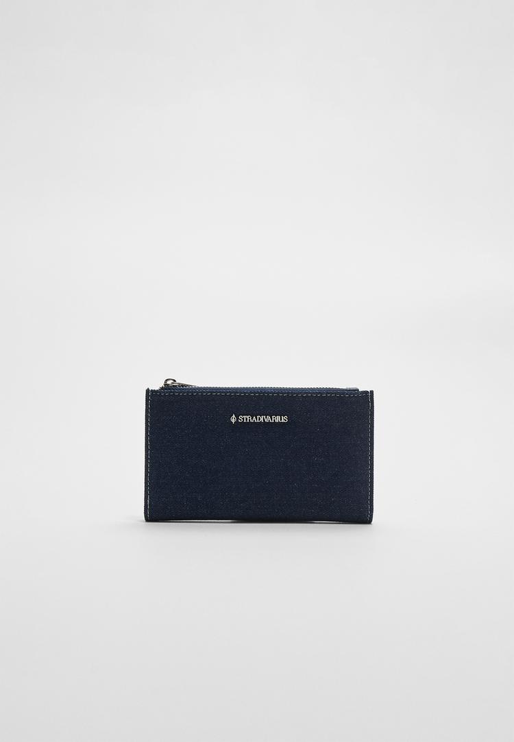 monedero denim cremallera